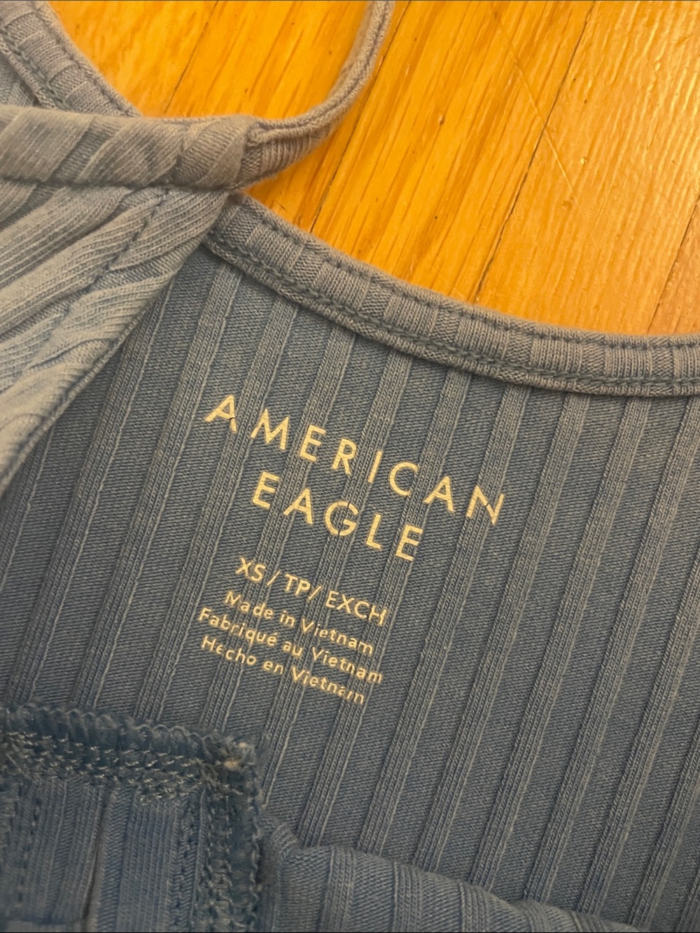 American Eagle Ribbed Button Tank - Blue - Picture 2 of 3